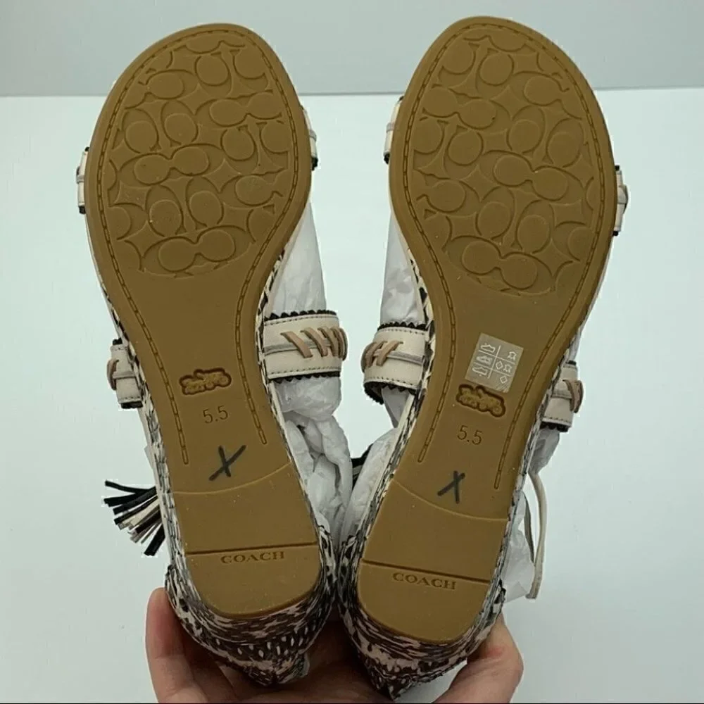 New Coach VIA DEMI WEDGE SANDAL G3744 leather